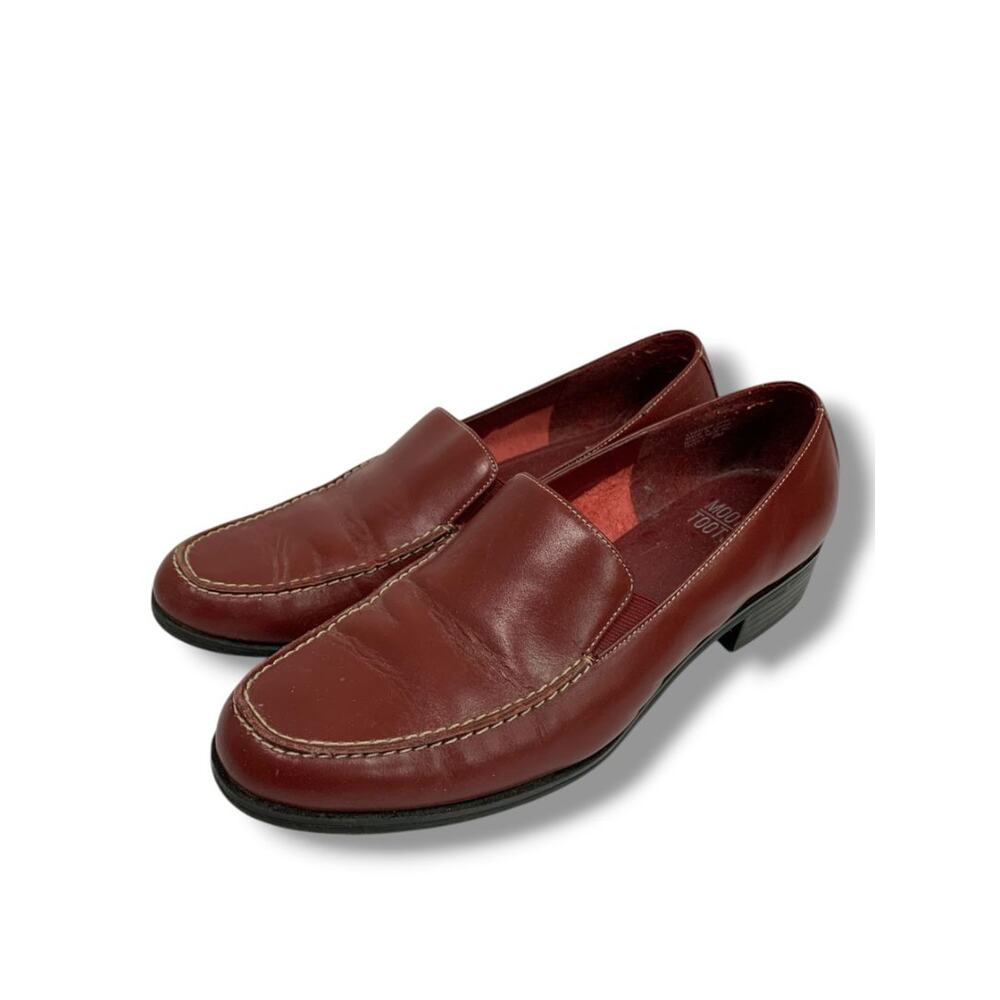 Size 9 Mootsies Tootsies Womens Dark Red Leather Loafers Shoes